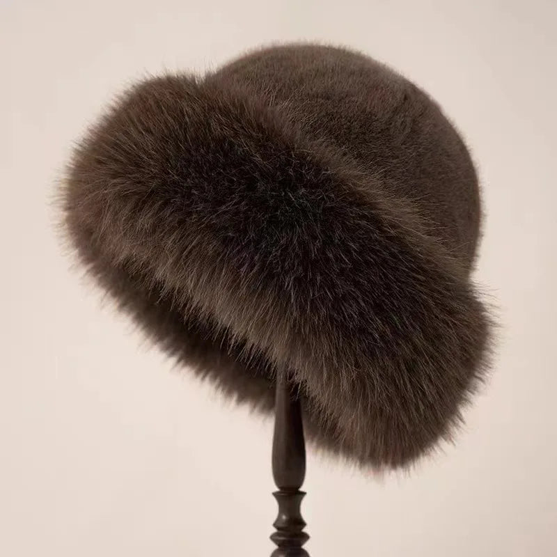 Chapeau en Fausse Fourrure Luxe - Élégance et Confort pour Hiver