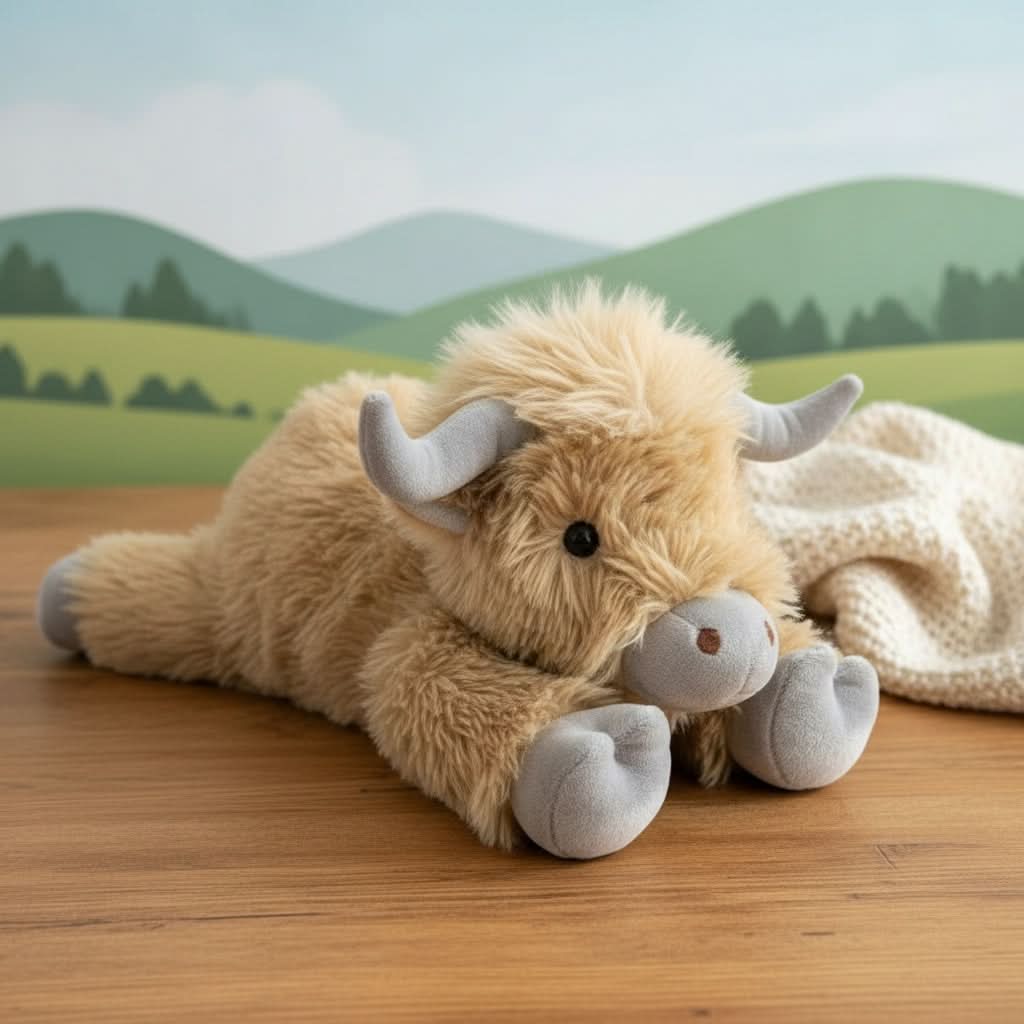 Jouet en Peluche Vache des Highlands | Compagnon Câlin Ultra Doux pour Tous
