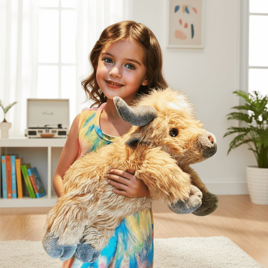 Jouet en Peluche Vache des Highlands | Compagnon Câlin Ultra Doux pour Tous