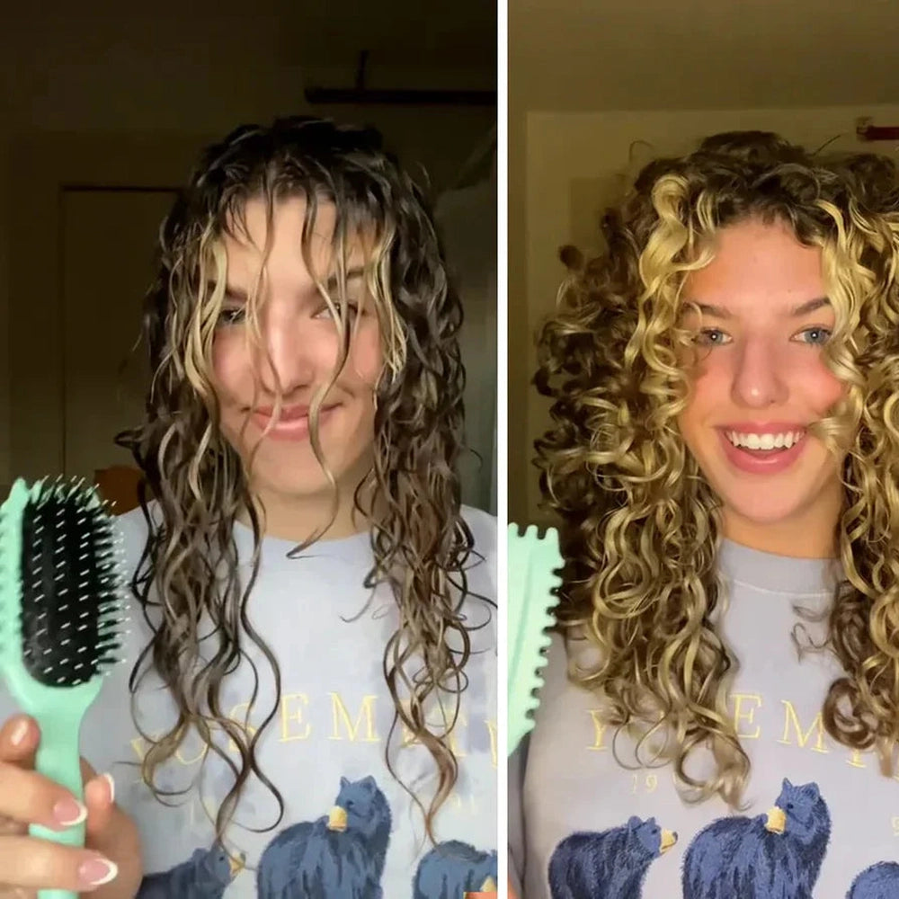 Brosse Démêlante Anti-Frisottis pour Boucles - Démêlage Doux et Définition Parfaite