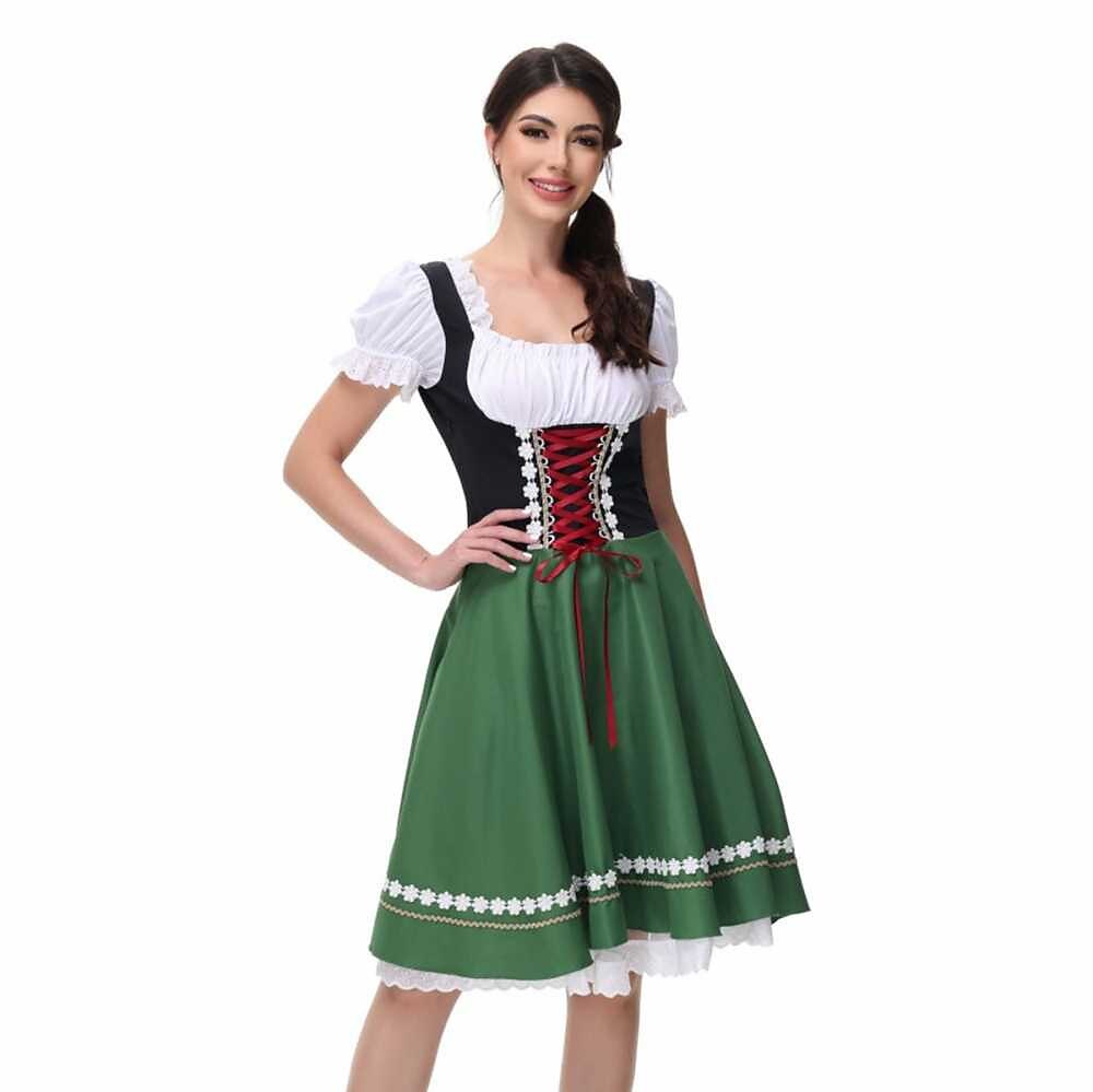 Robe Dirndl Bavaroise avec Blouse - Tenue Traditionnelle pour Oktoberfest