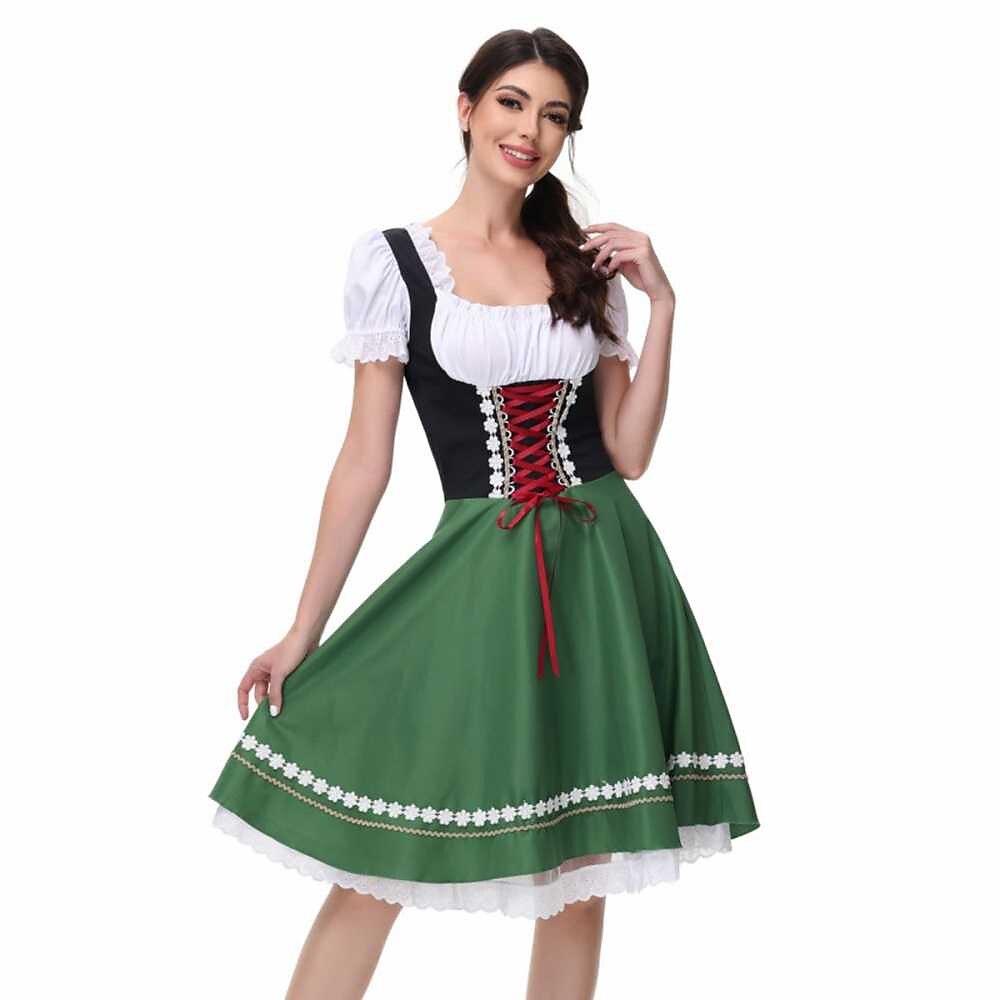 Robe Dirndl Bavaroise avec Blouse - Tenue Traditionnelle pour Oktoberfest