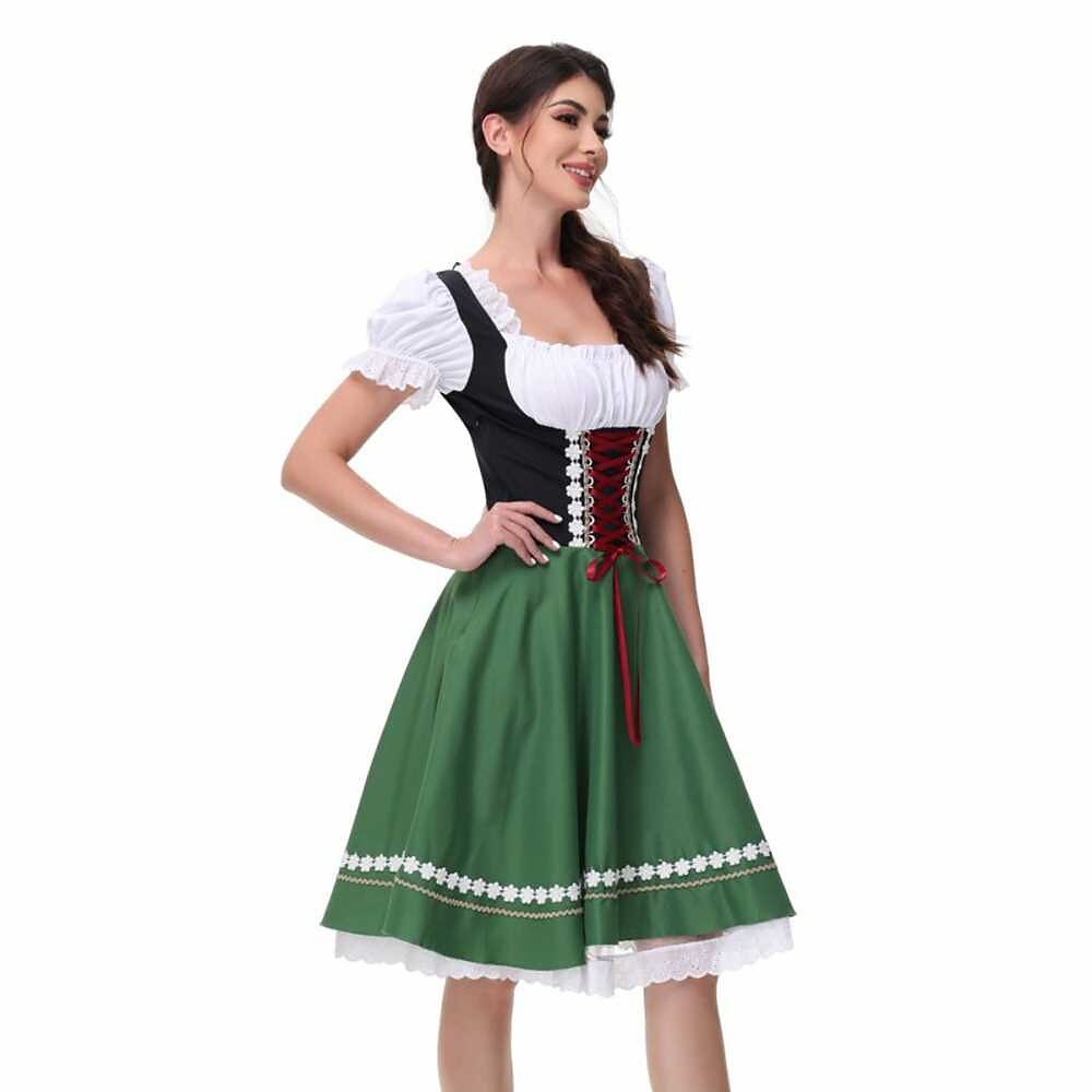 Robe Dirndl Bavaroise avec Blouse - Tenue Traditionnelle pour Oktoberfest