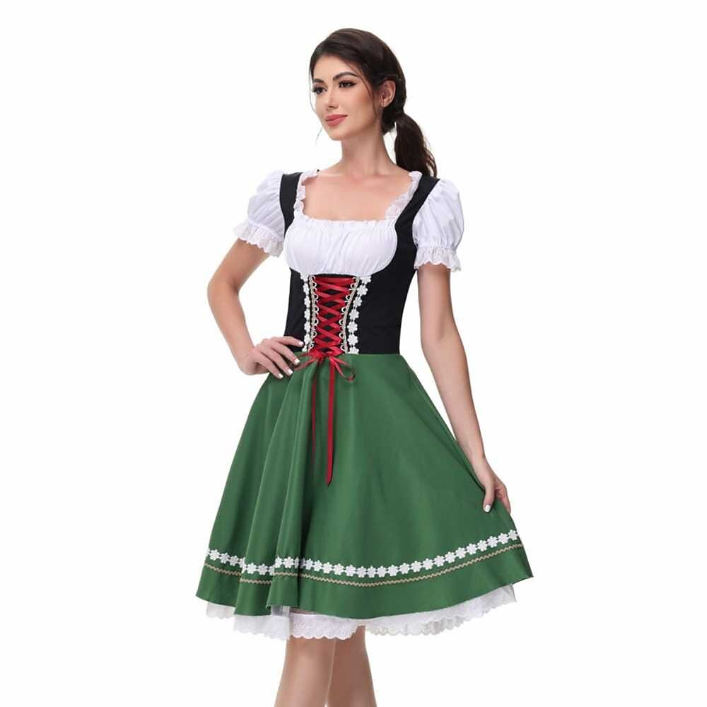 Robe Dirndl Bavaroise avec Blouse - Tenue Traditionnelle pour Oktoberfest