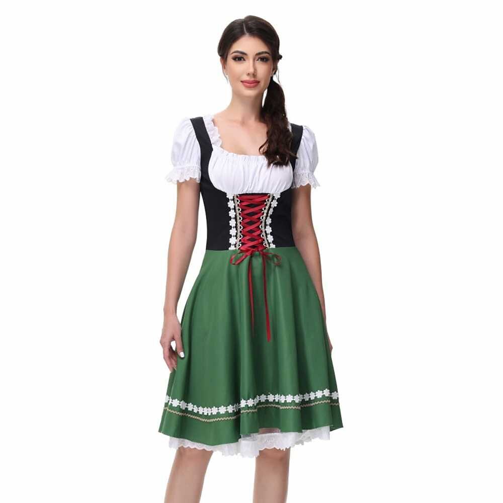 Robe Dirndl Bavaroise avec Blouse - Tenue Traditionnelle pour Oktoberfest