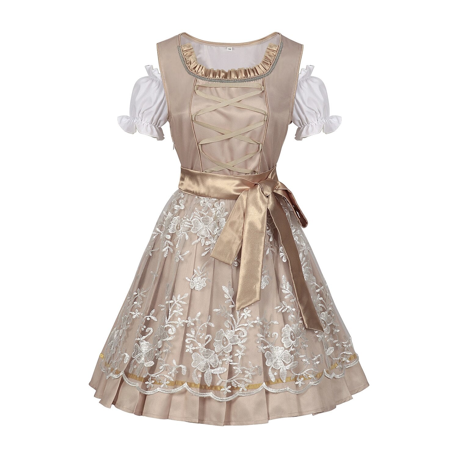 Robe Dirndl Or Champagne - Élégante et Glamoureuse pour Oktoberfest