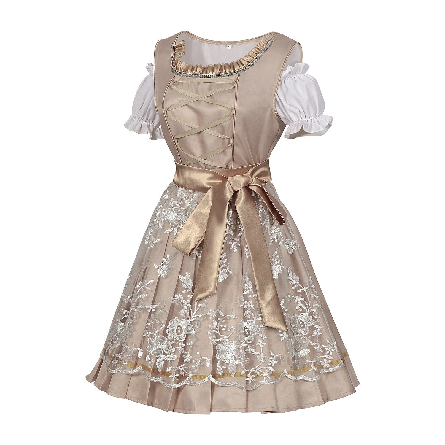 Robe Dirndl Or Champagne - Élégante et Glamoureuse pour Oktoberfest