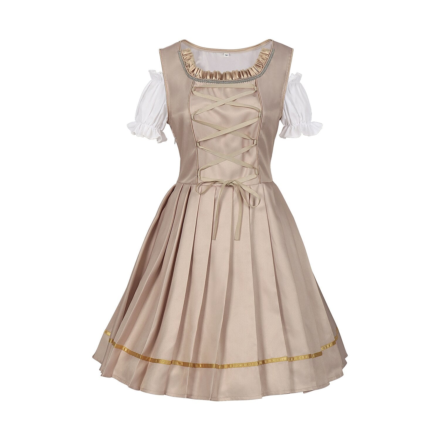 Robe Dirndl Or Champagne - Élégante et Glamoureuse pour Oktoberfest