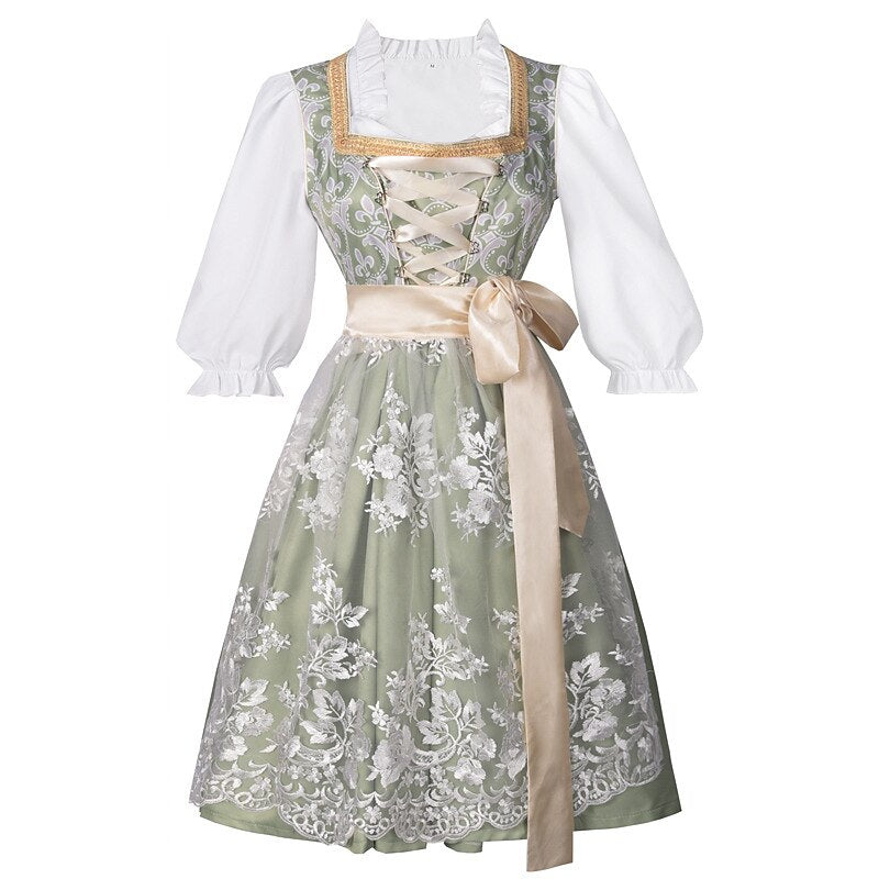 Robe Dirndl Or Champagne - Élégante et Glamoureuse pour Oktoberfest