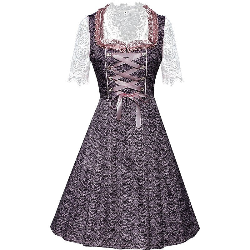 Robe dirndl traditionnelle avec broderie - Ensemble élégant pour Oktoberfest