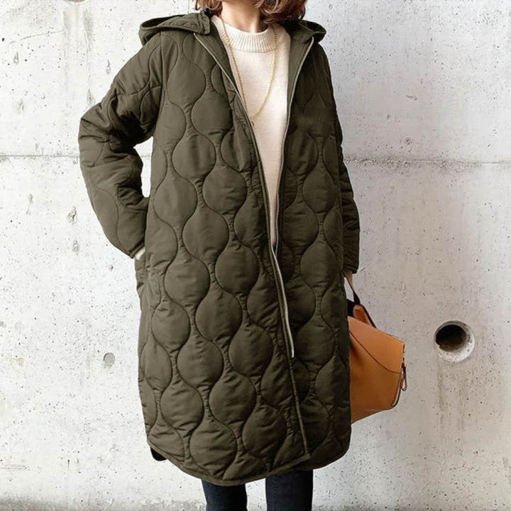 Manteau à Capuche Mi-Long pour Femmes - Style Élégant et Confort Optimal