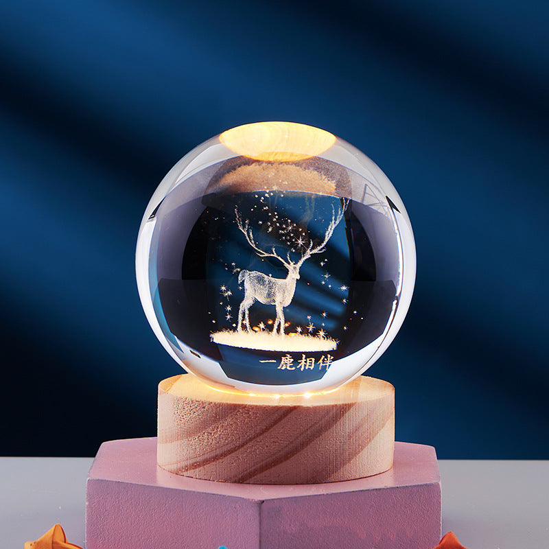 Lampe de Nuit 3D Élégante - Éclairage Décoratif USB avec Design en Cristal