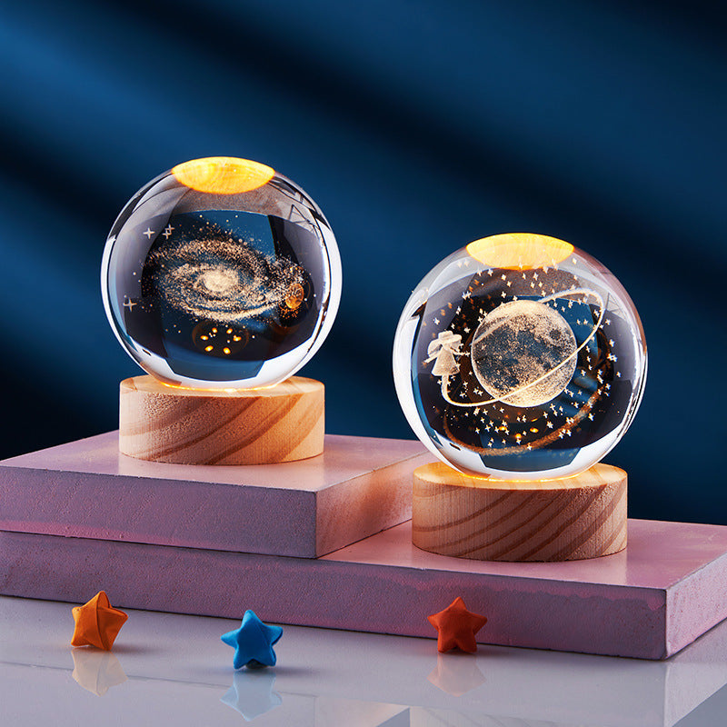 Lampe de Nuit 3D Élégante - Éclairage Décoratif USB avec Design en Cristal