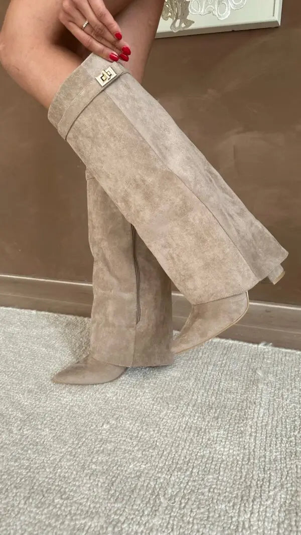 Bottes Montantes Élégantes pour Femmes - Cuir ou Suède, Confort et Style