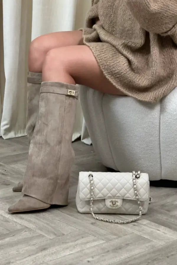 Bottes Montantes Élégantes pour Femmes - Cuir ou Suède, Confort et Style