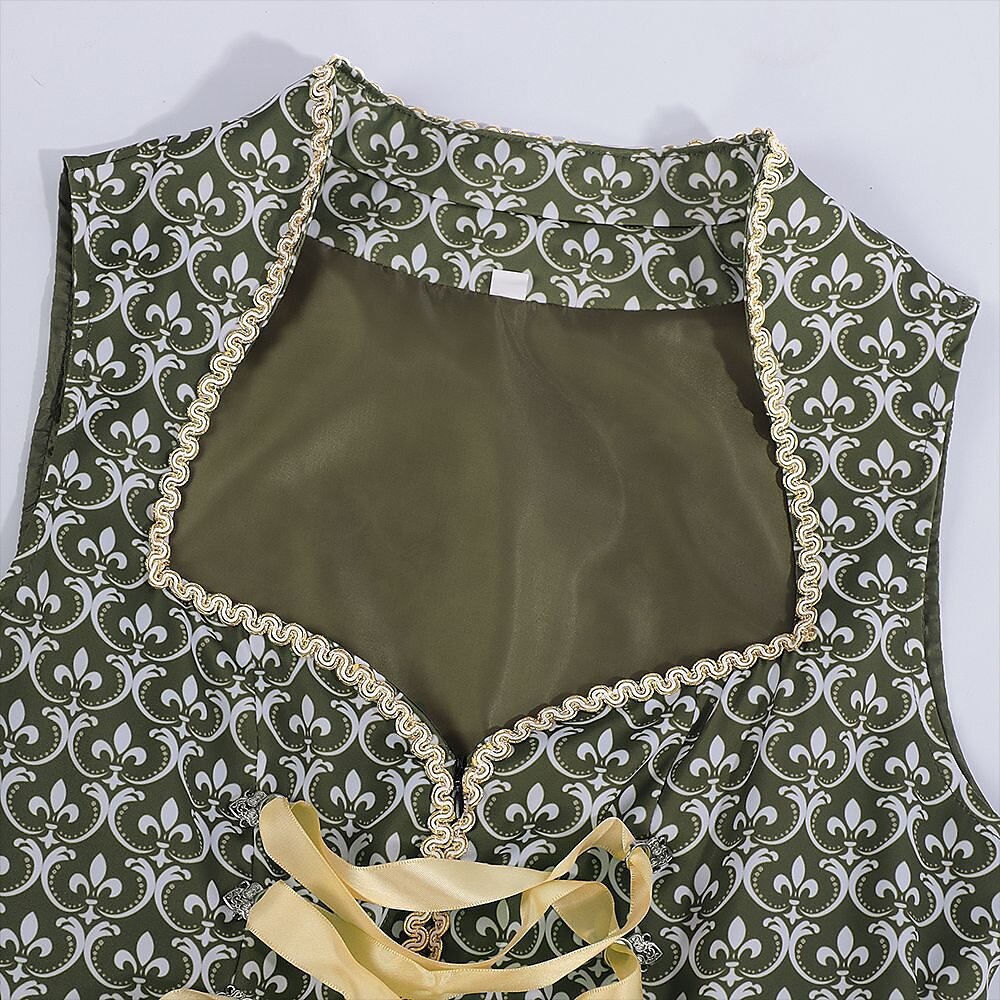 Robe dirndl verte brodée - Élégante avec Tablier Assorti
