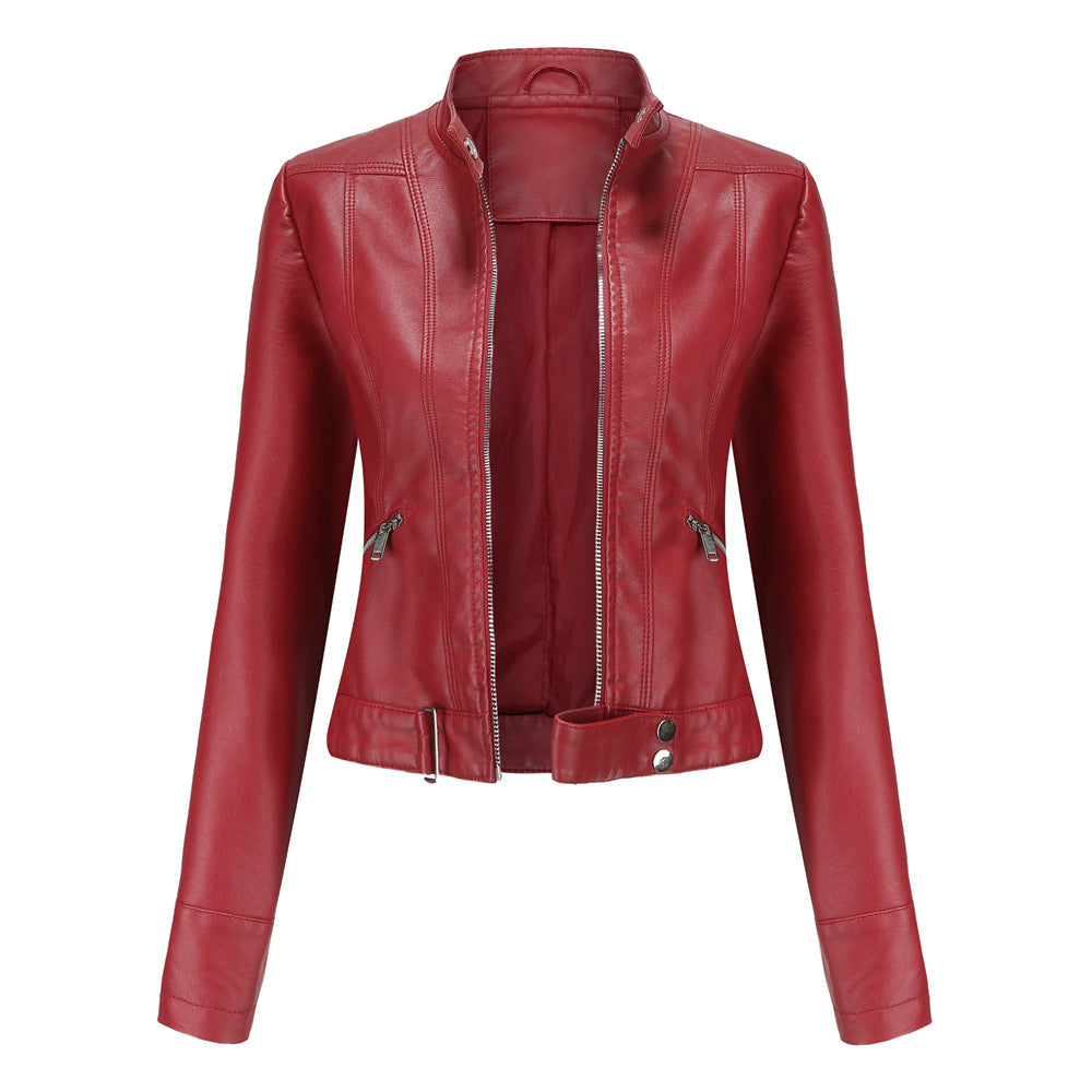 Veste en Cuir Ajustée pour Femmes - Élégance et Style Urbain Assuré
