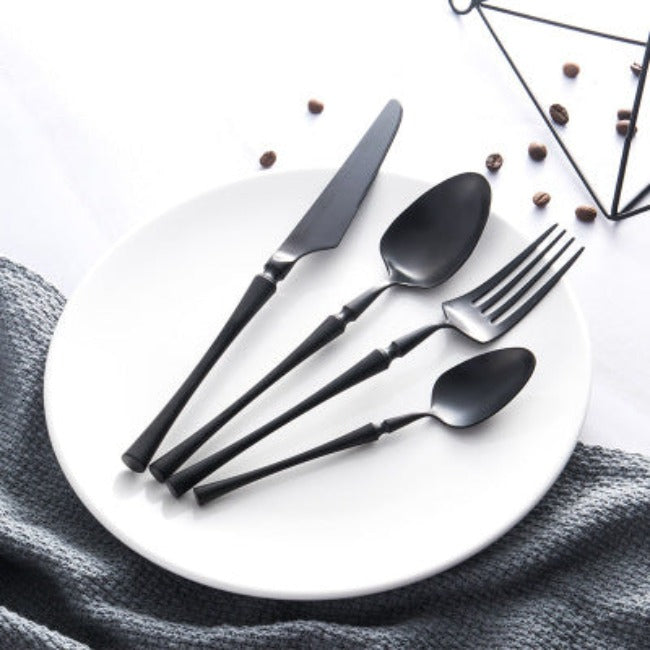 Couverts en Acier Inoxydable 24 Pièces - Ensemble Élégant pour Dîner Chic
