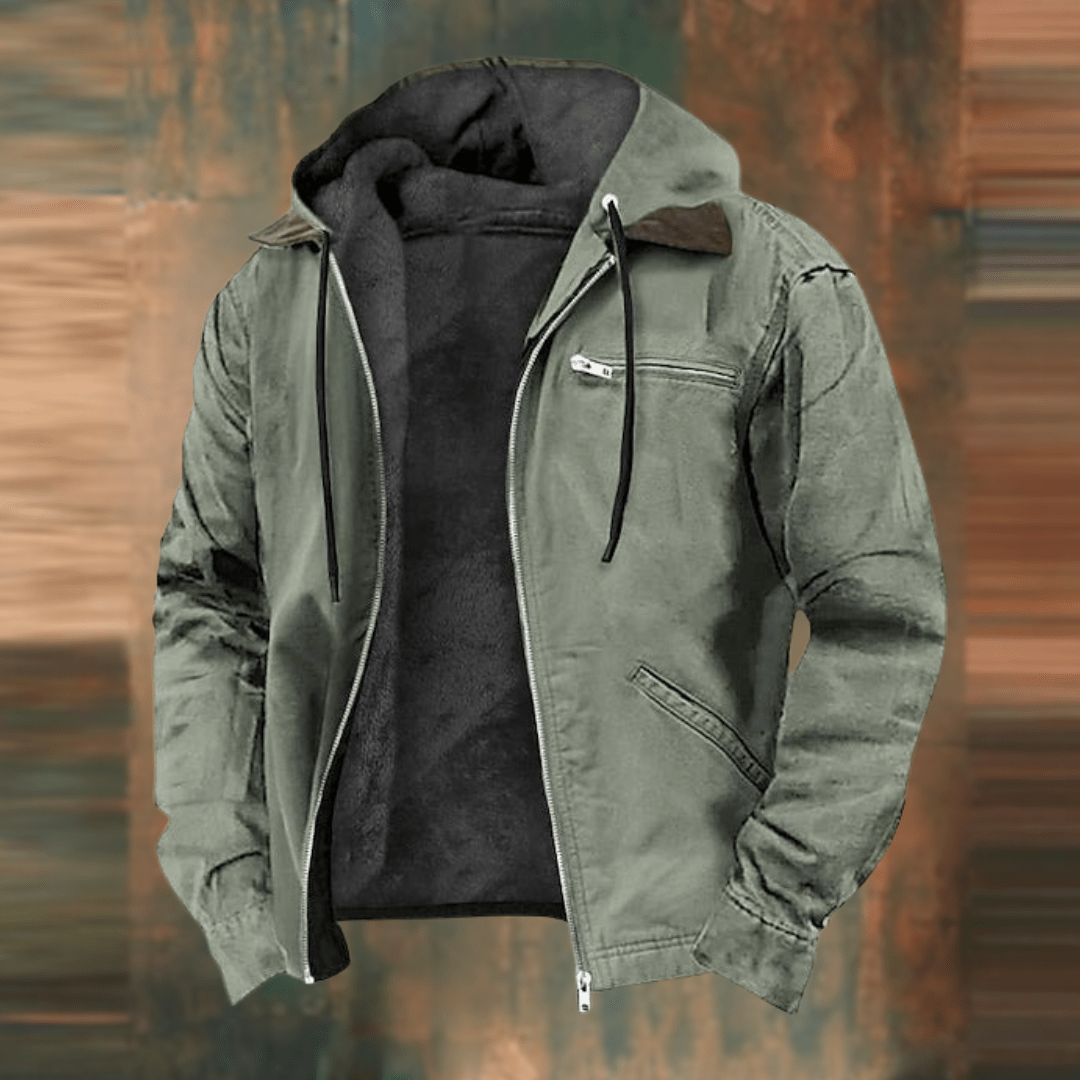 Veste Bomber à Capuche pour Homme - Confort Doux et Style Vintage