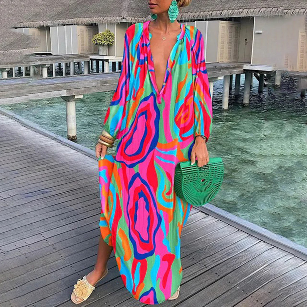 Robe d'Été Boho pour Femmes - Confort et Style avec Polyester Doux