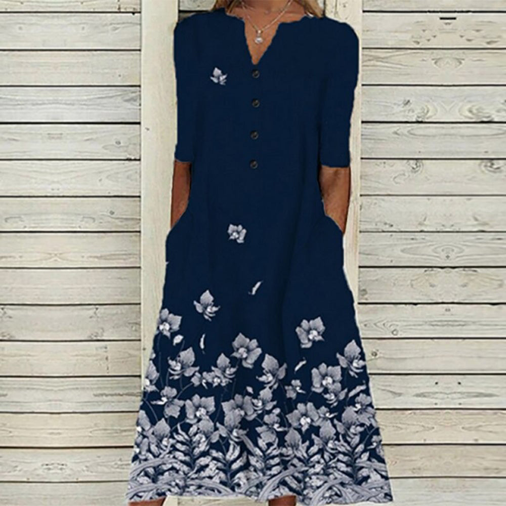 Robe d'été à Motif Floral - Style Élégant et Confortable