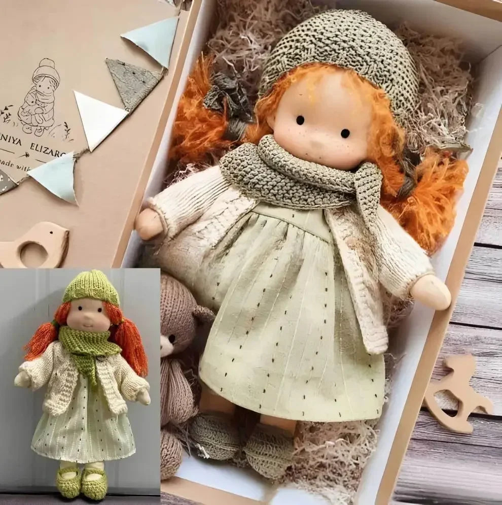 Poupée Waldorf en Peluche 30 cm - Douceur Apaisante et Cadeau Idéal