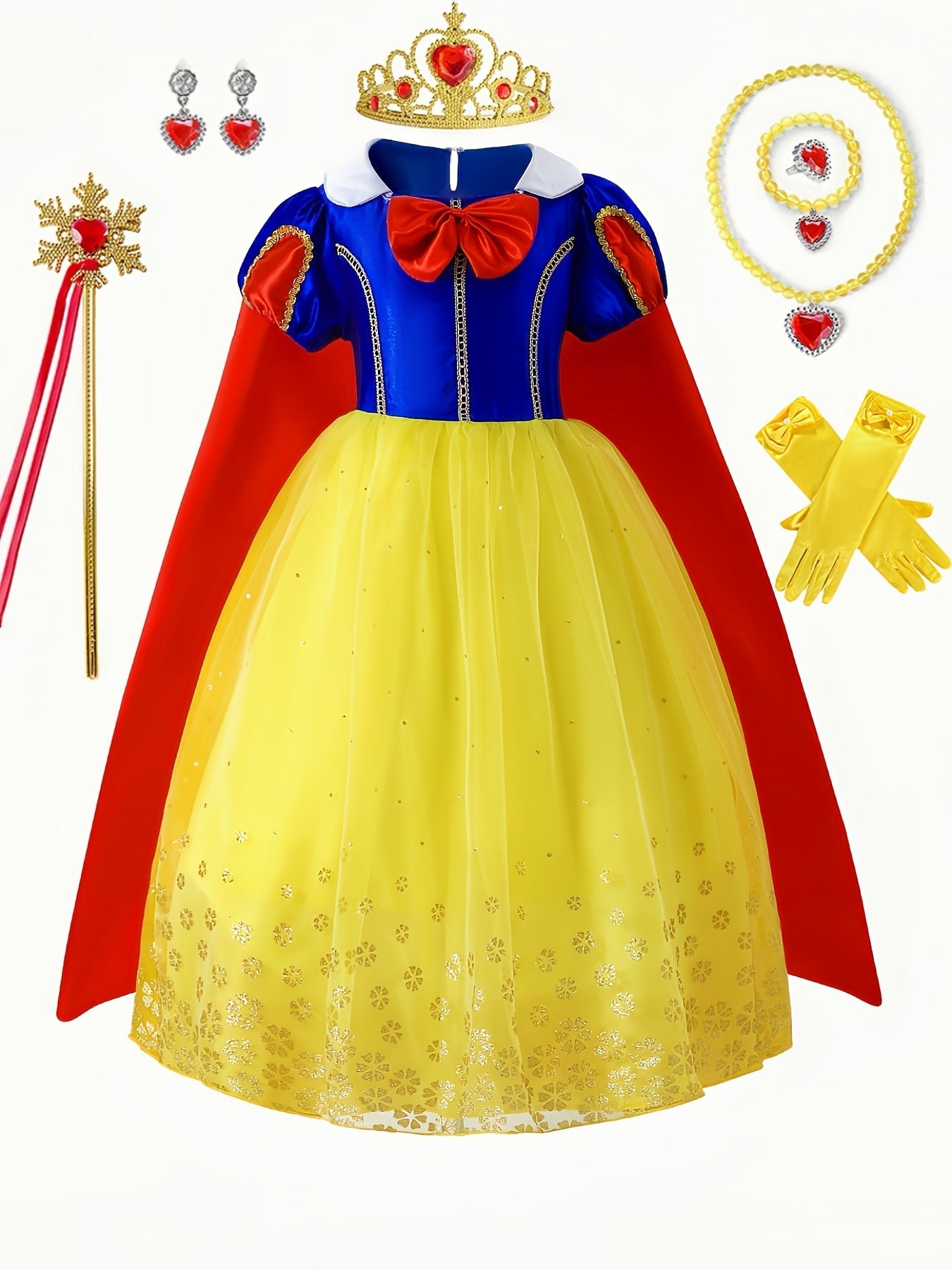Costume Princesse Neige pour Filles - Robe Maxi Confortable et Enchantée