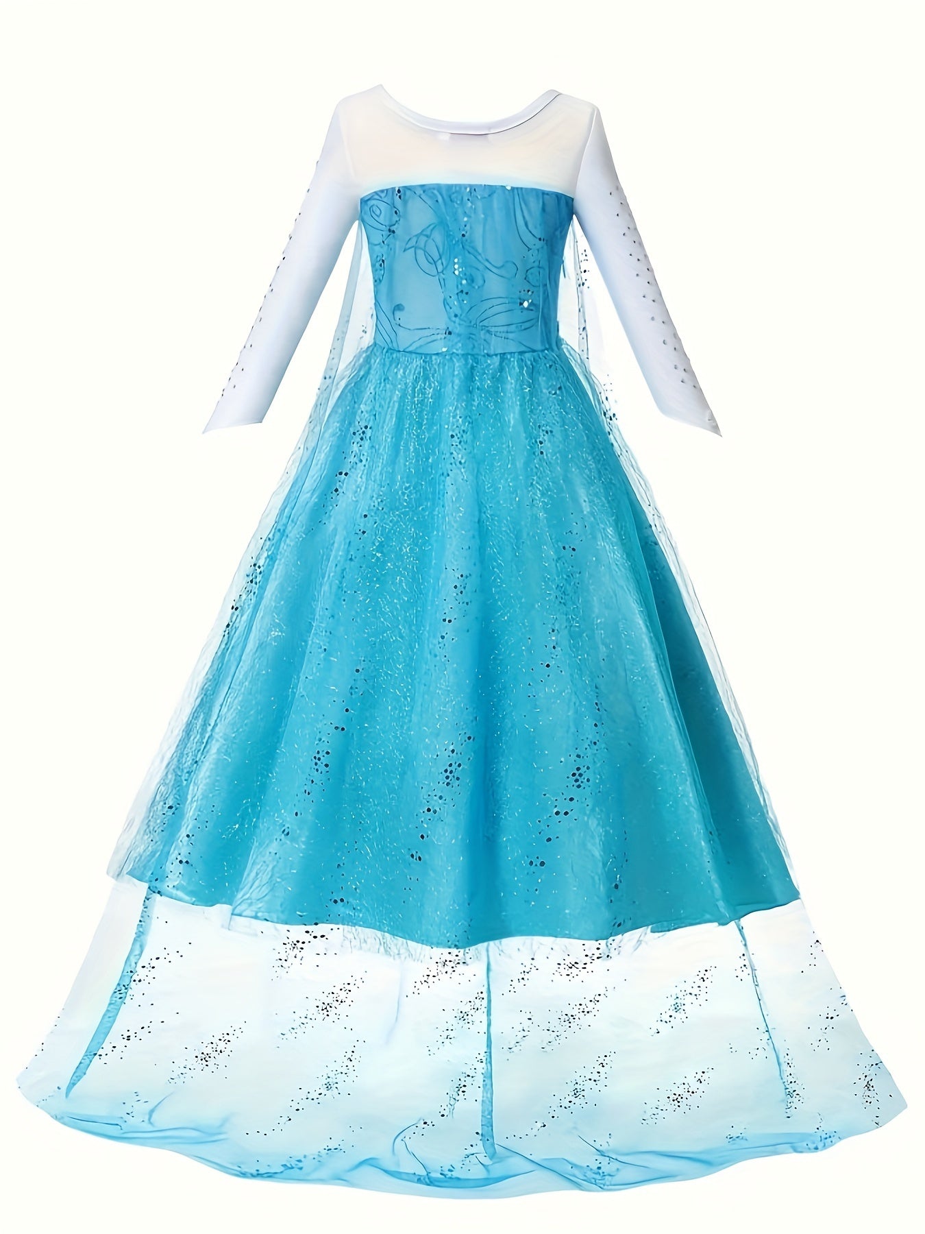 Robe de Princesse Halloween Glitter - Confortable et Éblouissante à Manches Longues
