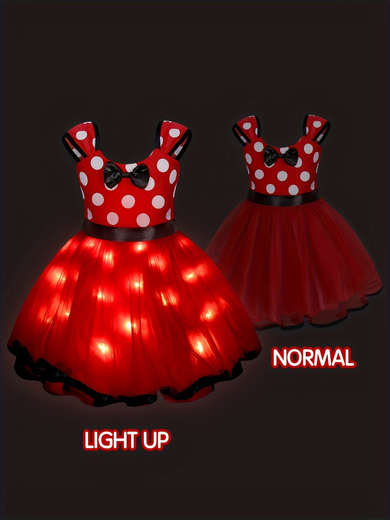 Costume de Souris Lumineux pour Filles - Jupe Brillante et Détail de Nœud