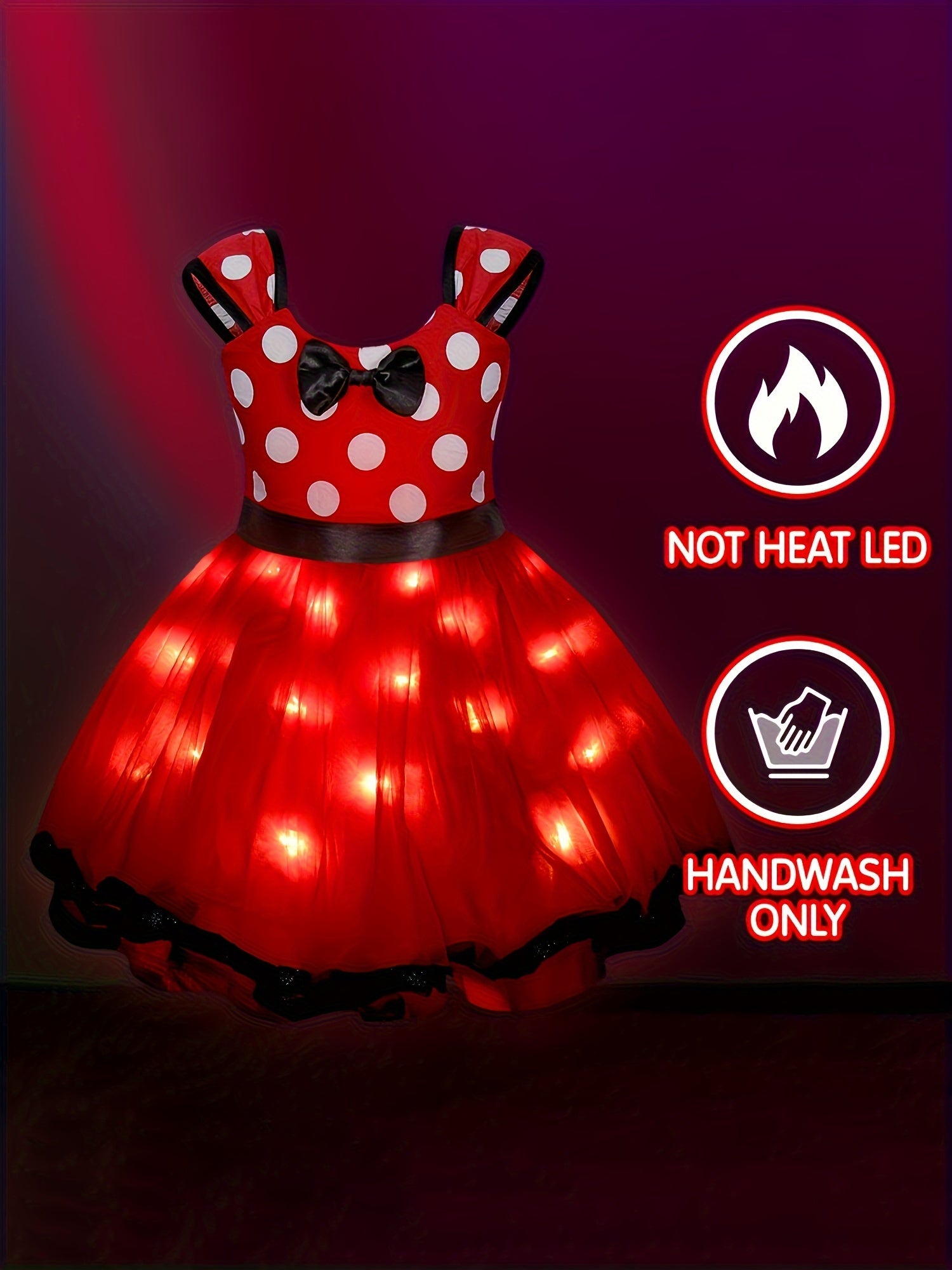 Costume de Souris Lumineux pour Filles - Jupe Brillante et Détail de Nœud