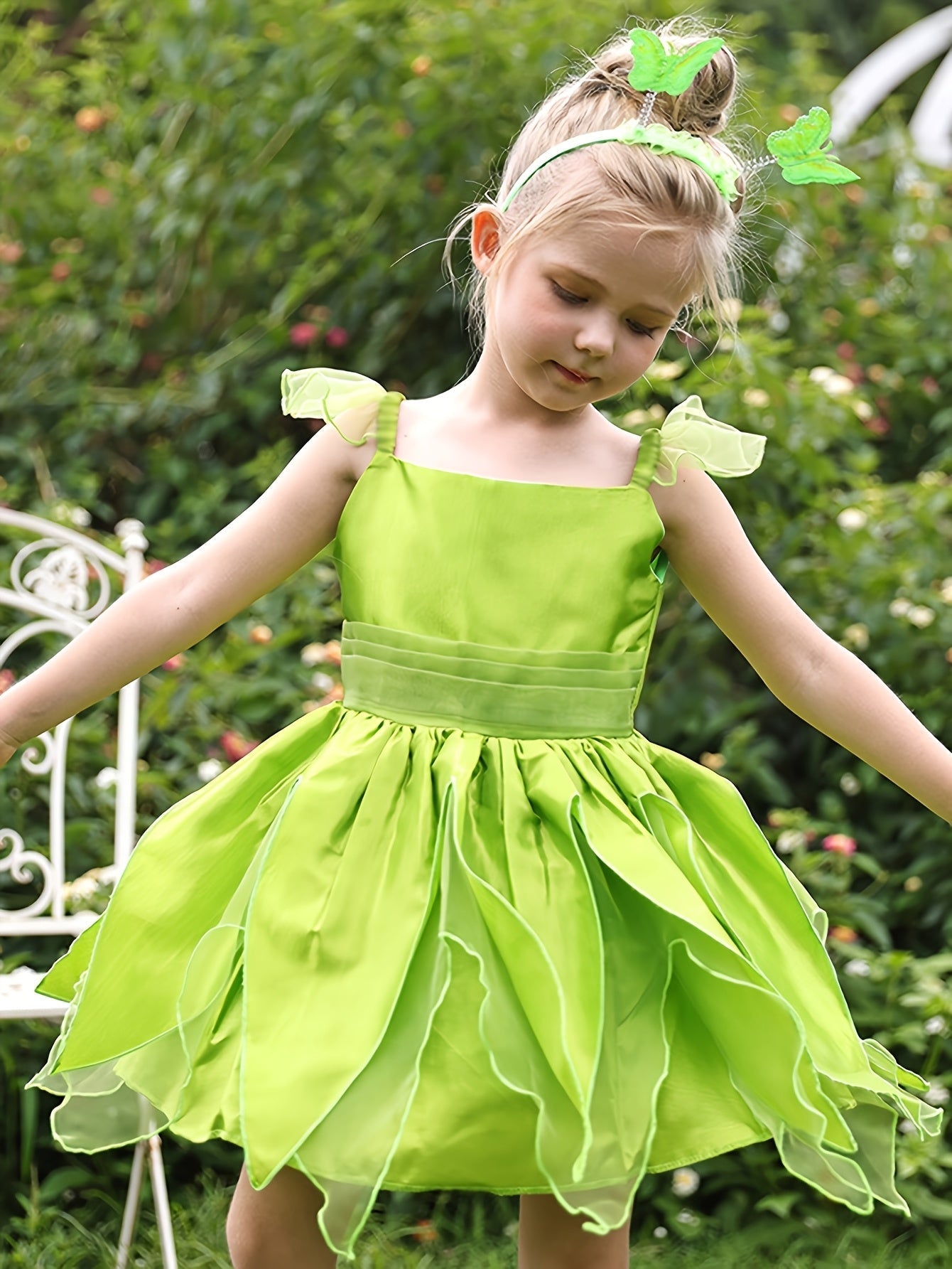 Robe de Fée pour Filles - Sans Manches avec Ailes Magiques