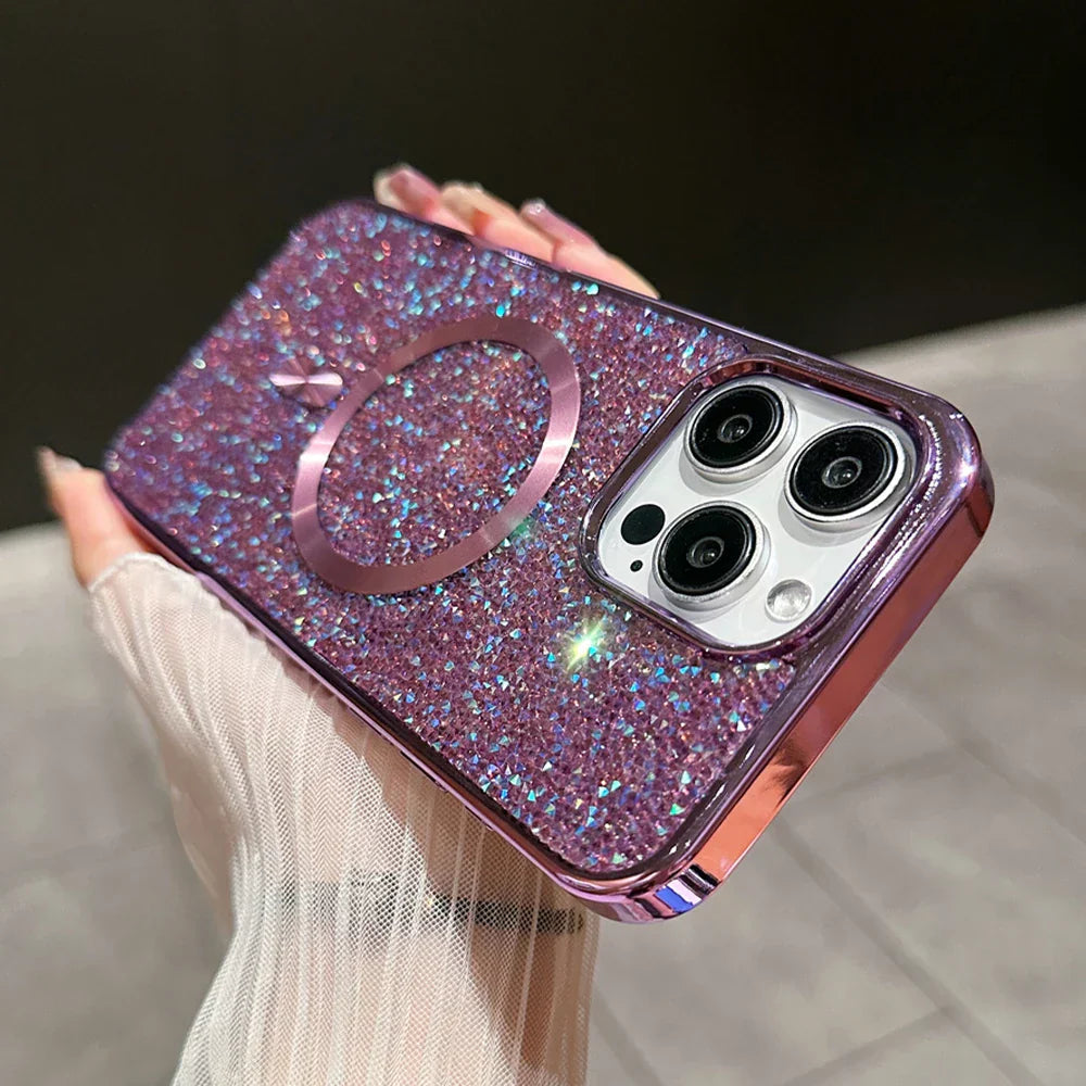 Coque Magnétique iPhone Paillettes - Protection Antichoc et Élégance Assurée