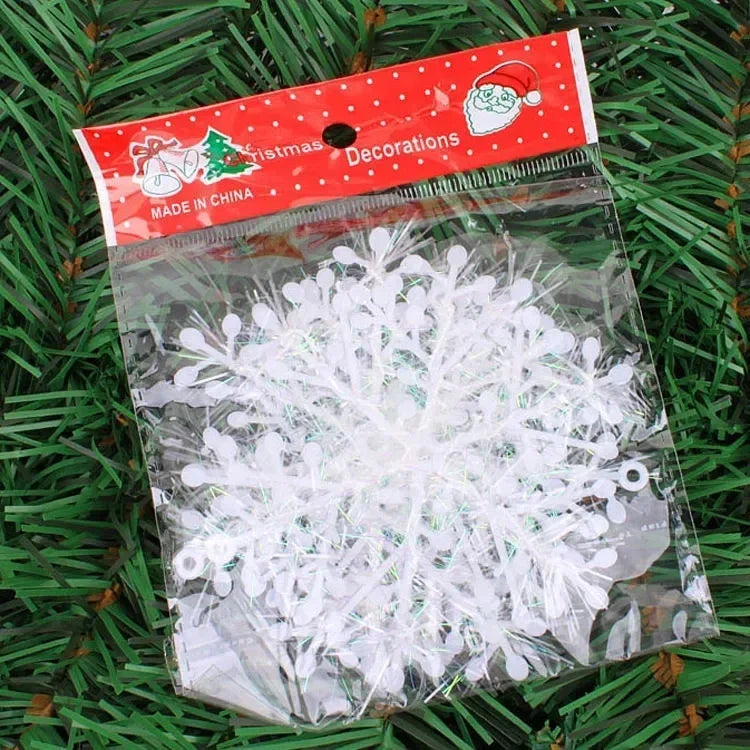 Flocons de Neige Pailletés pour Noël - Décorations Scintillantes et Polyvalentes