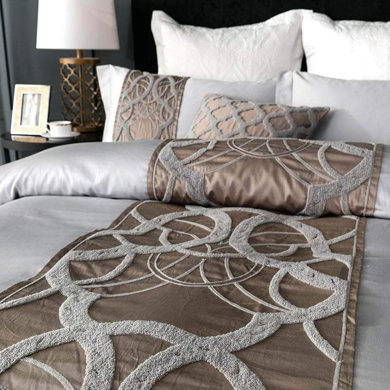 Housse de Couette Grise en Coton - Design Élégant avec Motif Chaîne