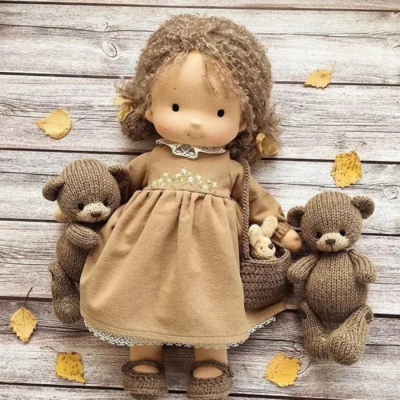 Poupée en Coton Doux Fait Main - Cadeau Kawaii dans Boîte en Tissu
