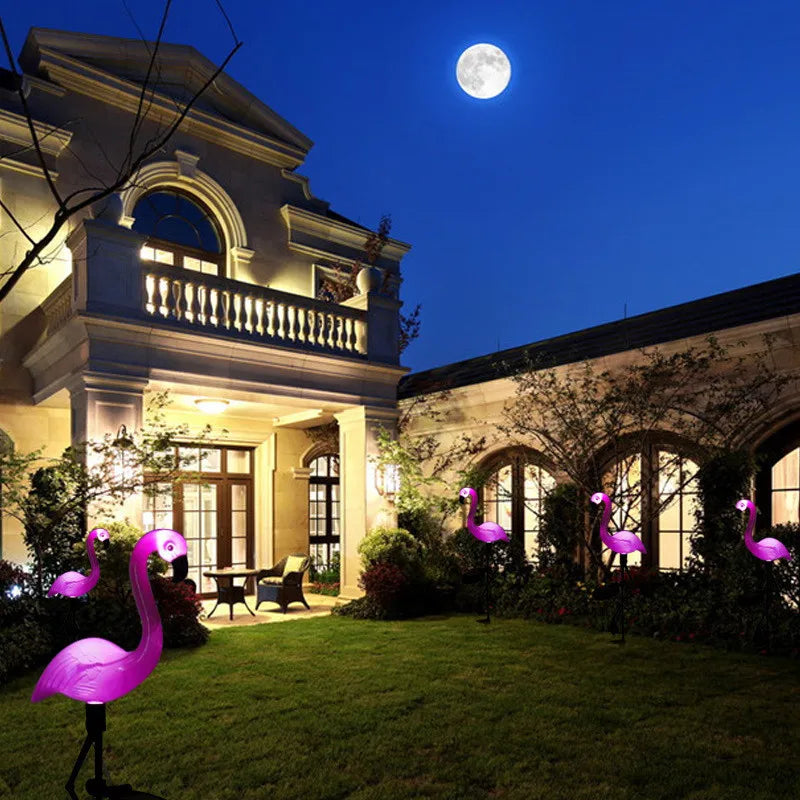 Lumière Solaire Flamant Rose - Décoration Écologique pour Jardin