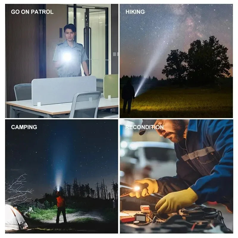 Lampe de Poche Rechargeable USB - Design Étanche et Mise au Point Télescopique