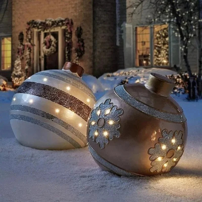 Boule de Noël Gonflable pour Jardin - Décoration Festive et Colorée