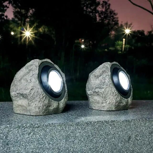 Lampe Solaire d'Extérieur en Pierre - Éclairage Écologique et Durable