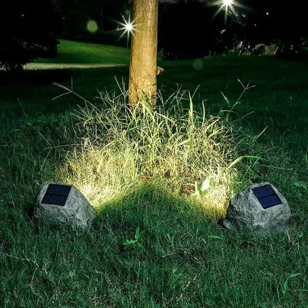 Lampe Solaire d'Extérieur en Pierre - Éclairage Écologique et Durable