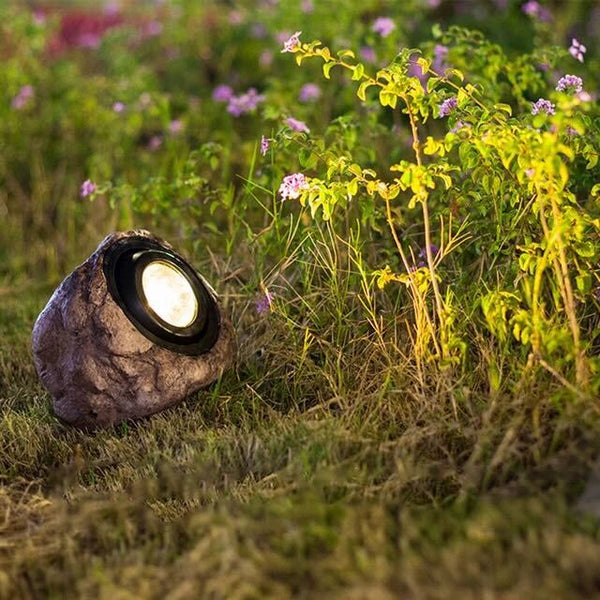 Lampe Solaire d'Extérieur en Pierre - Éclairage Écologique et Durable