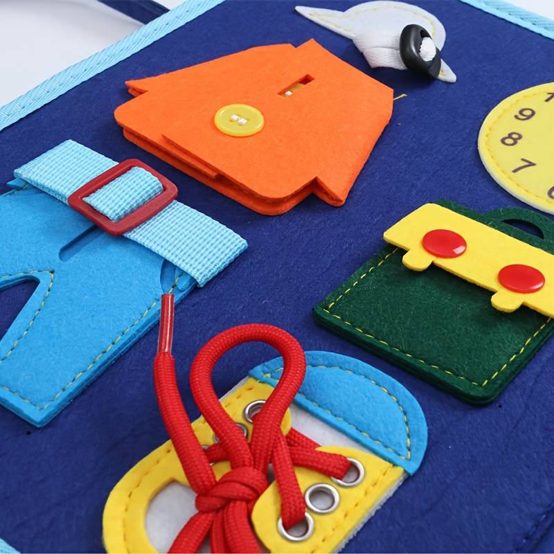 Livre Montessori Interactif pour Enfants - Activités Engagantes avec Lacets et Boutons