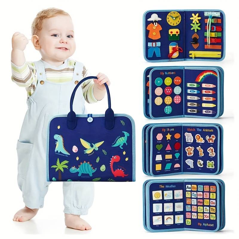 Livre Montessori Interactif pour Enfants - Activités Engagantes avec Lacets et Boutons