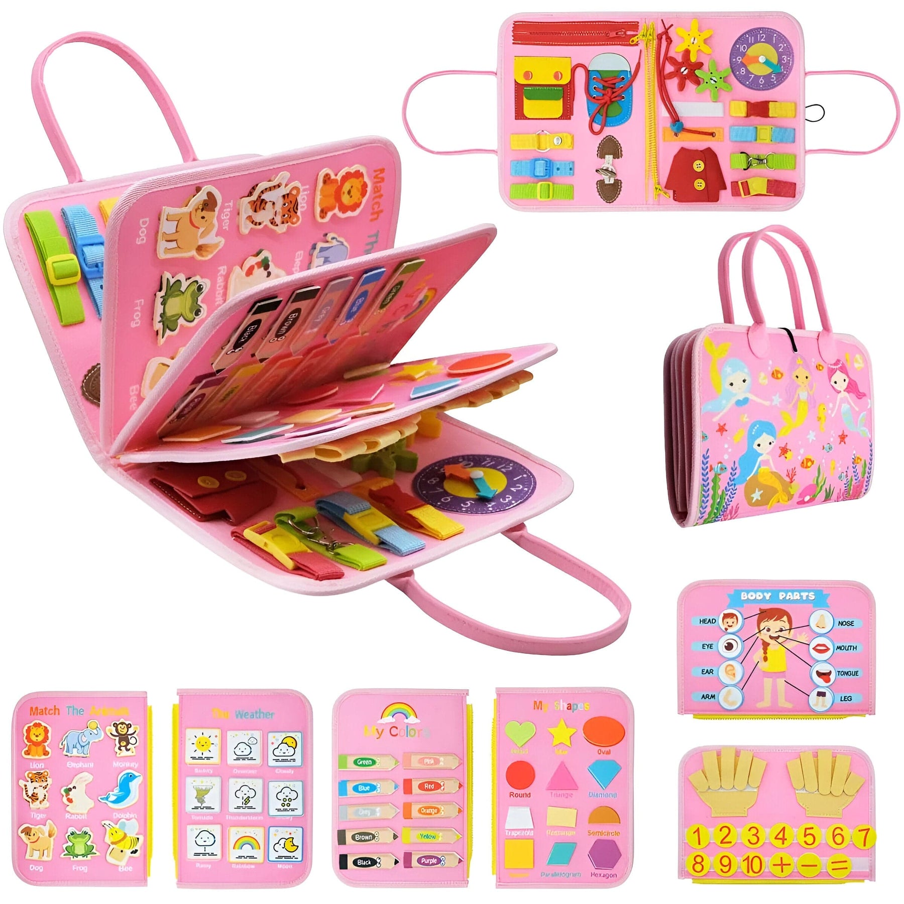 Livre Montessori Interactif pour Enfants - Activités Engagantes avec Lacets et Boutons