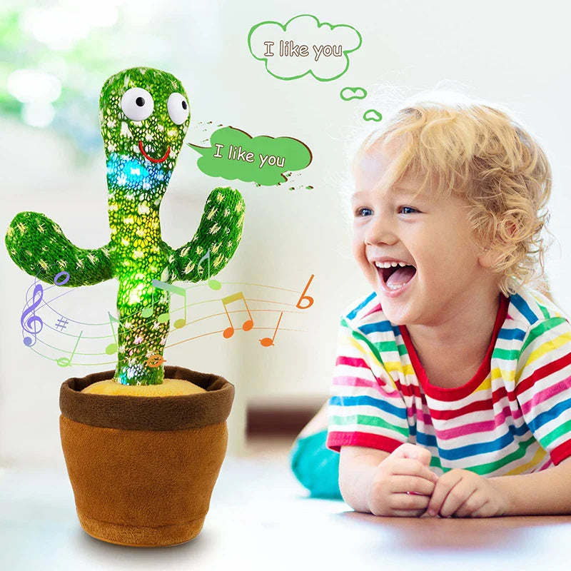 Cactus en Peluche Interactif pour Enfants - Jouet Dansant et Amusant en Tissu Doux