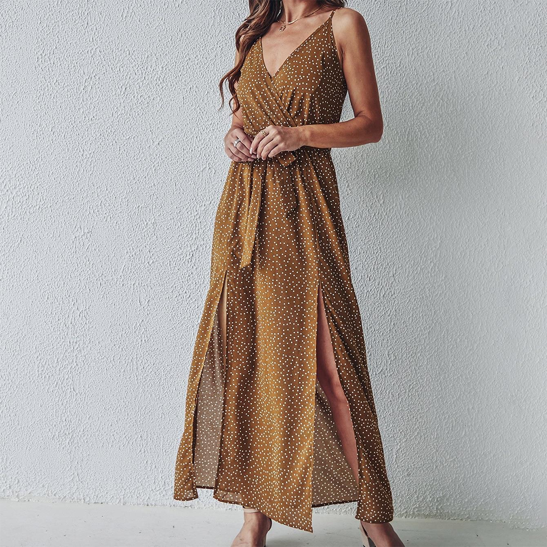Robe Maxi Plage Femme - Col V Flatteur et Tissu Léger