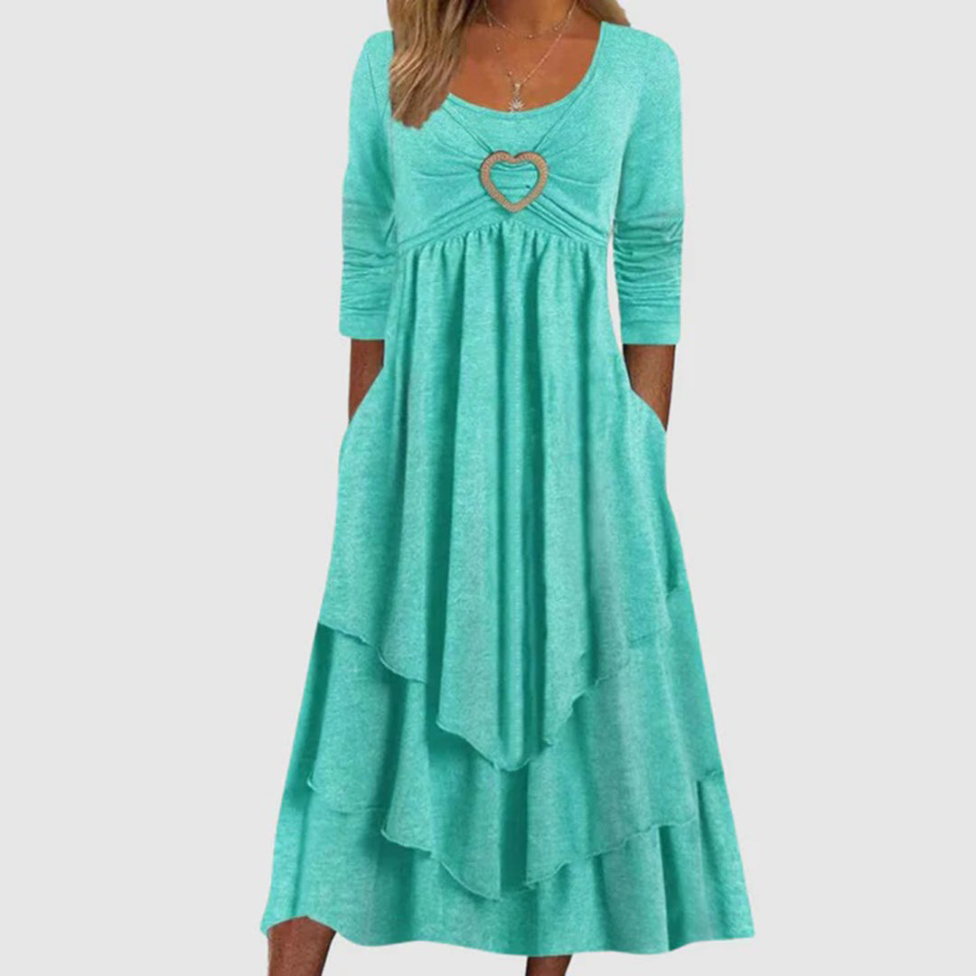 Robe Longue Femme Élégante - Silhouette en A avec Poches Pratiques
