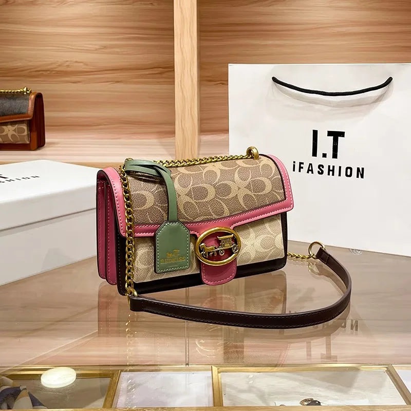 Sac à Bandoulière Colorblock pour Femmes - Mini Sac de Luxe Léger et Pratique