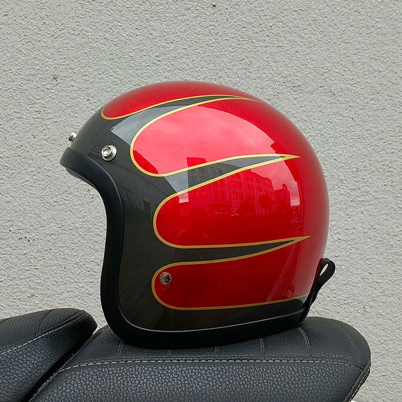 Casque de Moto Vintage Sécurisé - Léger et Confortable pour Longues Balades