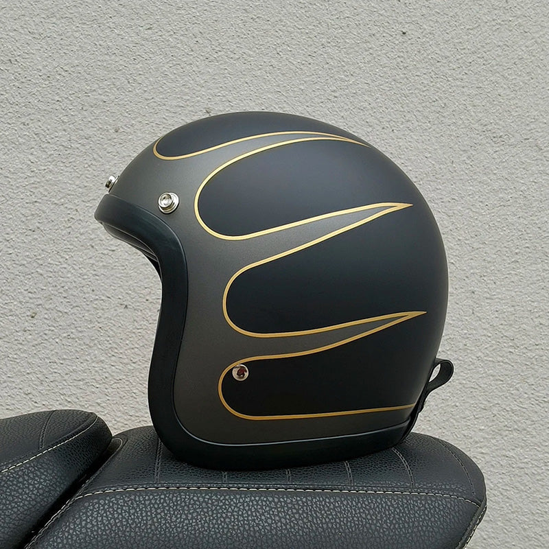 Casque de Moto Vintage Sécurisé - Léger et Confortable pour Longues Balades